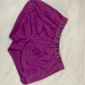 Purple loose under armor shorts